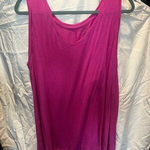 Lane Bryant V-Neck Tank Top - Fuchsia